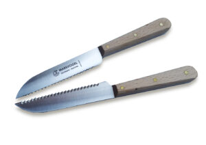 Marsvogel - Kleines klassisches Küchenmesser-Set Rotbuche - 2x Sägemesser  - rostfrei