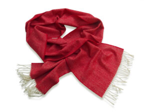 Grazalema  - Wollschal Fischgrät - Korall-Rot - Feinste weiche andalusische Merinowolle!