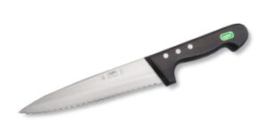 Pfiffikus – Brot- & Vielzweckmesser – schwarzer Holzgriff – 18cm Klinge