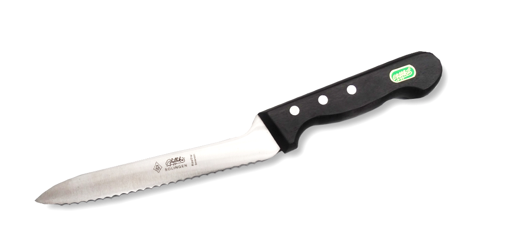 Pfiffikus - Schweden Brotmesser - schwarzer Holzgriff - 18 cm Klinge
